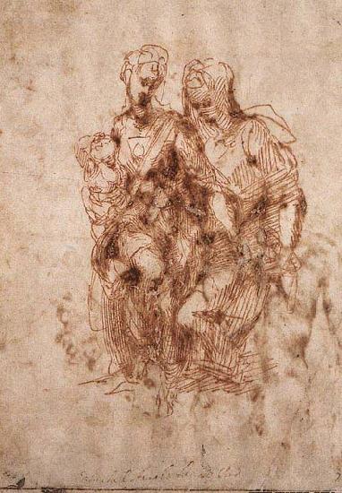 Michelangelo Buonarroti St Anne with the Virgin and the Christ Child